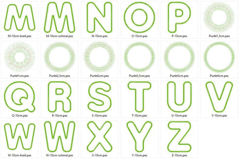 10cm Buchstaben und Zahlen Stickdatei Alphabet Zahl image number 4