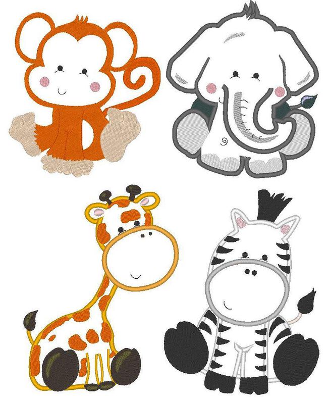 XL Afrika Tiere Elefant Zebra Affe Giraffe Stickdatei image number 7
