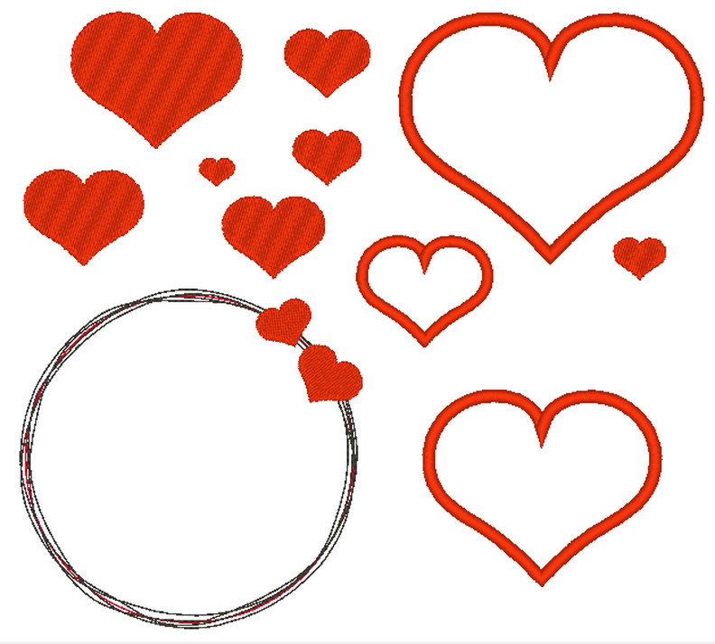 Herz Liebe Stickdatei gefüllt , Appli , doodle Button image number 7