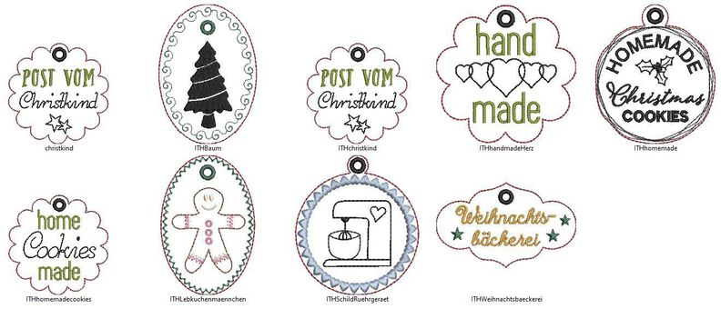 Stickdatei cookies homemade handmade Weihnachten XL SET image number 9