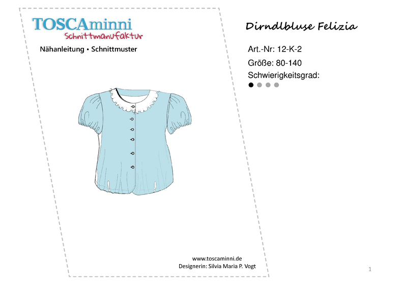 Dirndlbluse Felizia Gr. 80-140 Nähanleitung und Schnitt image number 2