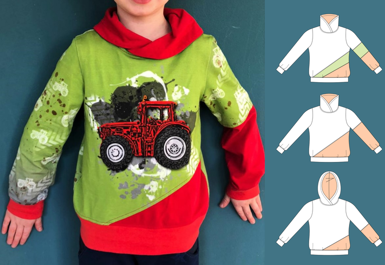 „Pia“ – Kinderhoodie mit Teilungsnähten, Gr. 86–158, A4+A0 image number 7