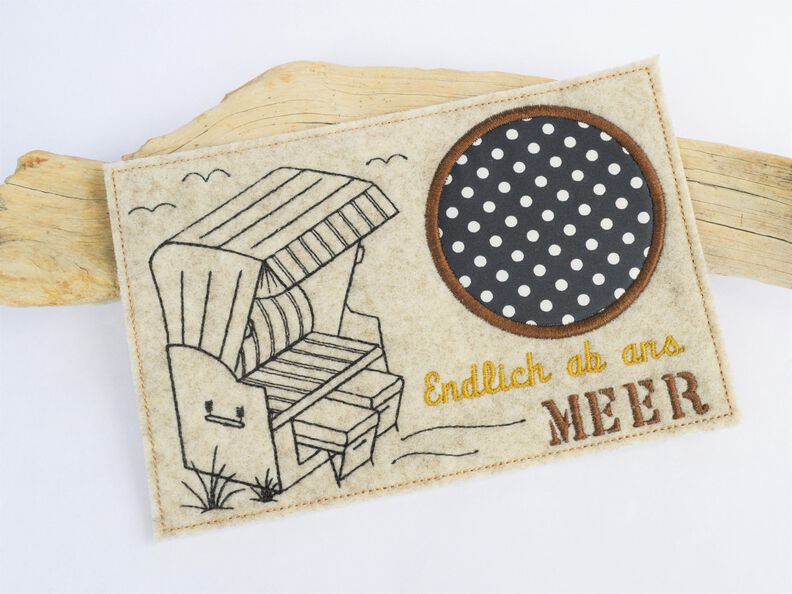 Stickdatei Strandkorb Mugrug Urlaub Camping image number 4