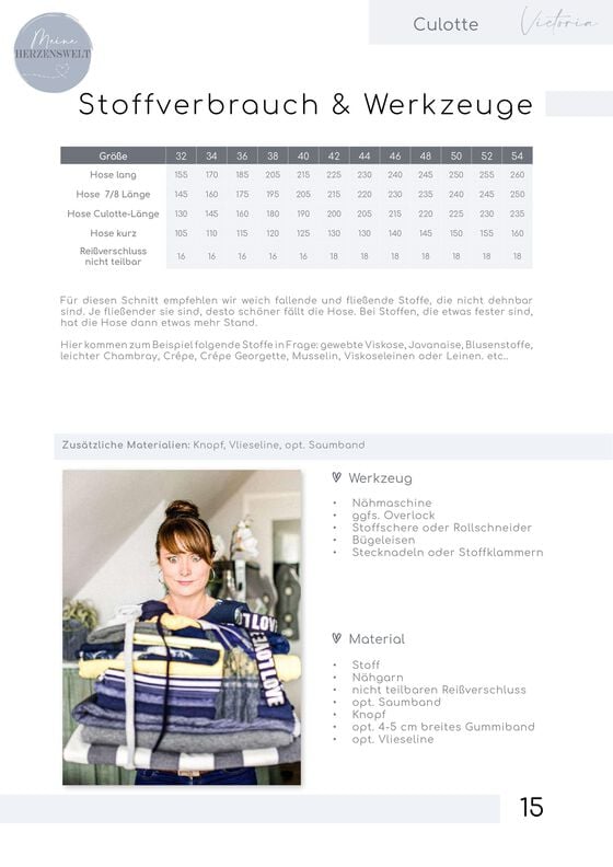 Culotte Damen - eBook Schnittmuster Gr. 32-54 - Victoria image number 3