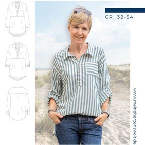 Oversizebluse – eBook Schnittmuster Gr. 32-54 – Cassis #147