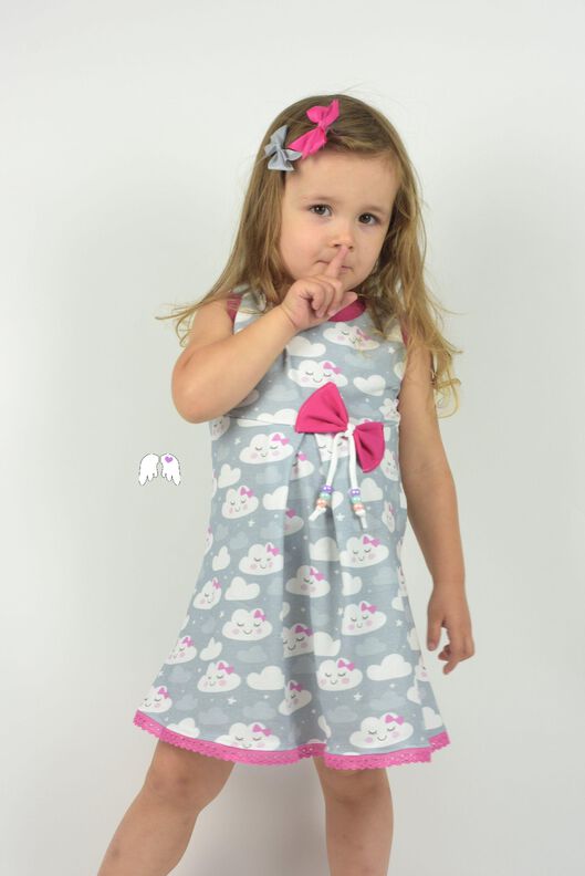 Kleid Lieblingsmädchen Gr. 86 - 164 Herzausschnitt Herzrücken Herz Puffärmel image number 5