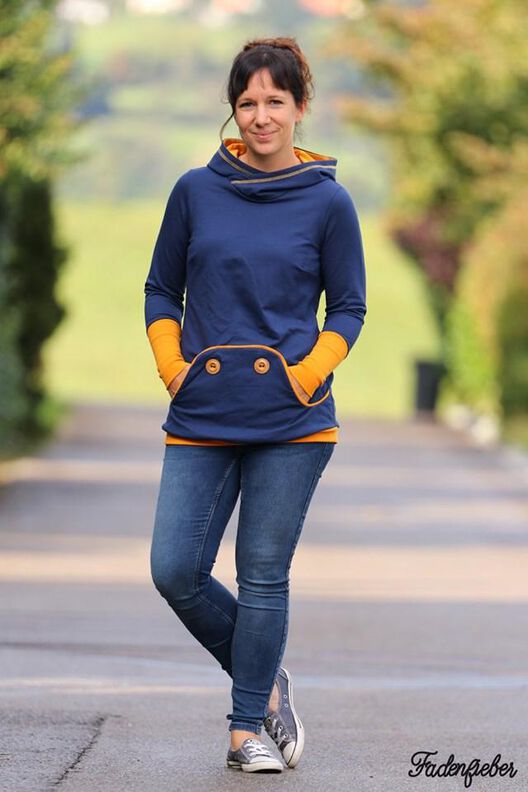 Knopfliebe für Damen Hoodie und Kleid Größe 32-46 image number 2
