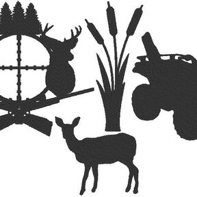 Stickdatei - Jagd Hunting Jäger Silhouette