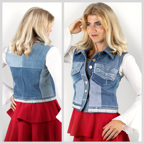 Jeansweste #Amanda N&auml;hanleitung und Schnittmuster (XS-XL)