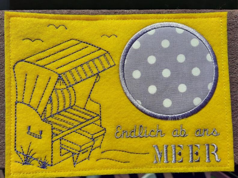 Stickdatei Strandkorb Mugrug Urlaub Camping image number 5