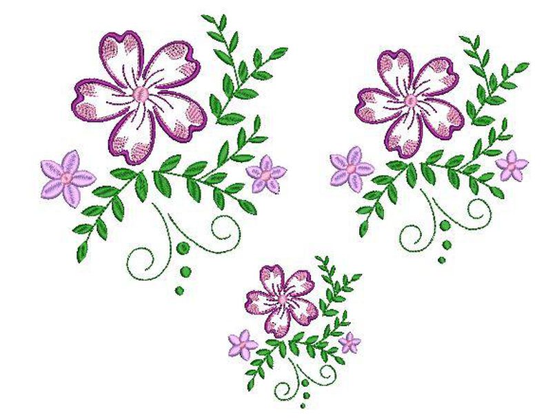 Stickdatei Blume verschiedene Größen image number 2