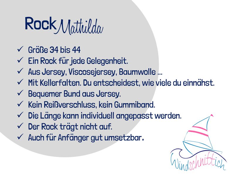Rock Mathilda * Faltenrock mit Jerseybund * A4, A0, Beamer image number 9