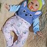 Strampler Hase nähen Babystrampler mit Fuß Füßchen thumbnail number 2