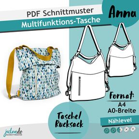 Multifunktionstasche “Anna” - Schnittmuster mit Ebenen