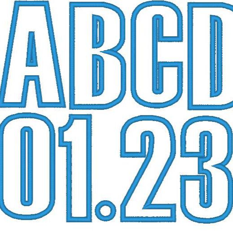 8cm Buchstaben schmal + Zahlen Stickdatei Alphabet Zahl image number 1