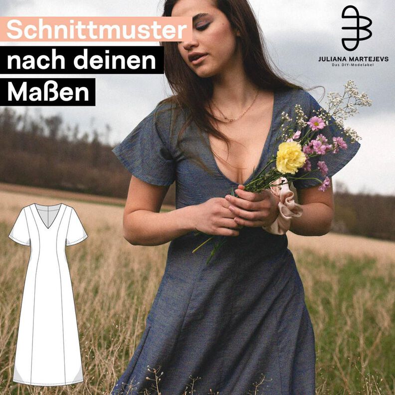 Schnittmuster nach deinen Maßen für ein Midi-Kleid image number 1