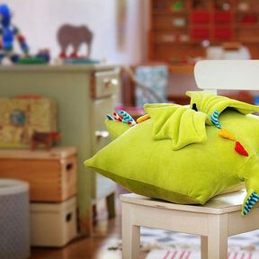 Drachenkissen – Dinokissen – Nähanleitung mit Schnittmuster