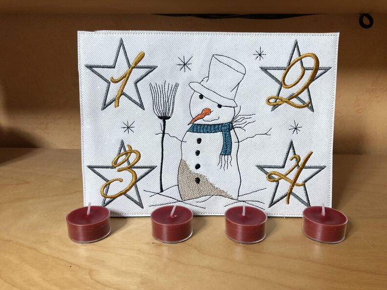 Stickdatei Schneemann Adventskranz to go SET image number 5