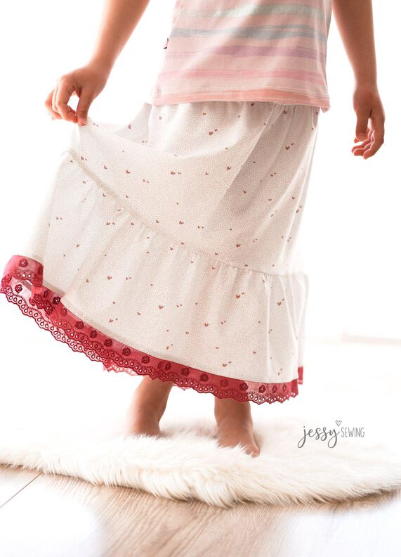 *Girls Boho Skirt* Stufenrock mit Passe Gr. 74-158, Rock image number 6