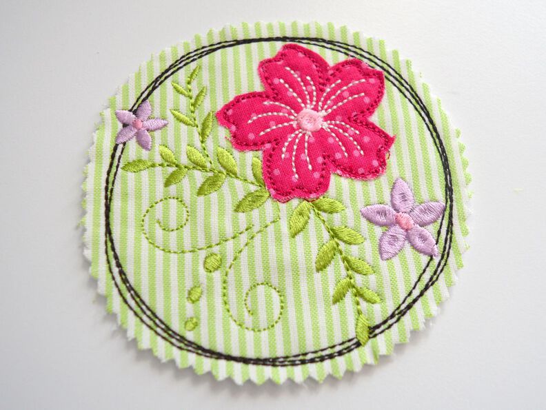 Stickdatei Blume Blumenranke Blumenbuquet doodle 10x10cm image number 1