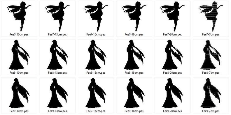 schwangere Feen Elfen Silhouetten Stickdatei schwanger image number 7