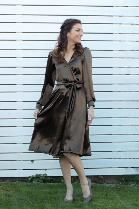 schwingendes Wickelkleid SOPHIA Größe 34 - 52 (XS - XXXL) image number 8