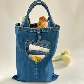 Jeanstasche nähen für Anfänger, Herz: Negativ Applikation
