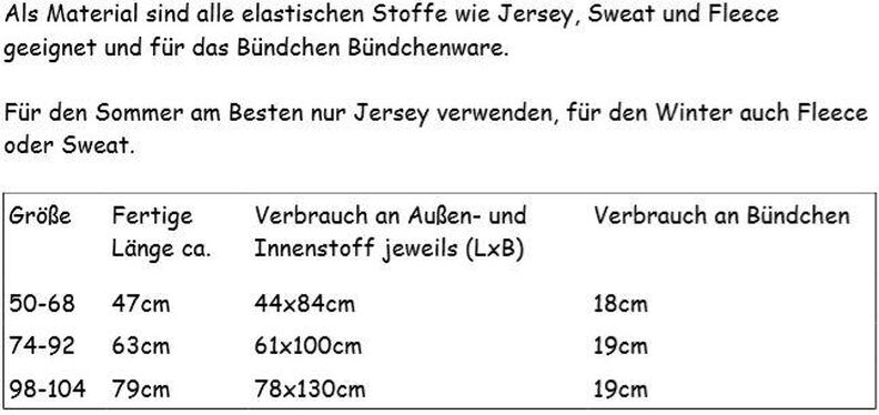 Pucksack Strampelsack Gr. 50 - 104 inkl. Schnittmuster nähen image number 2