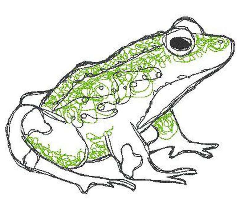 Scribble Kritzel Frosch Stickdatei Doodle image number 5