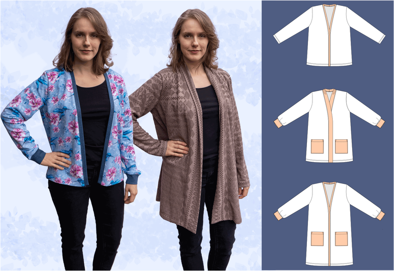 Anna – offener Cardigan in 3 Längen BU 80-116, A4+A0 image number 10