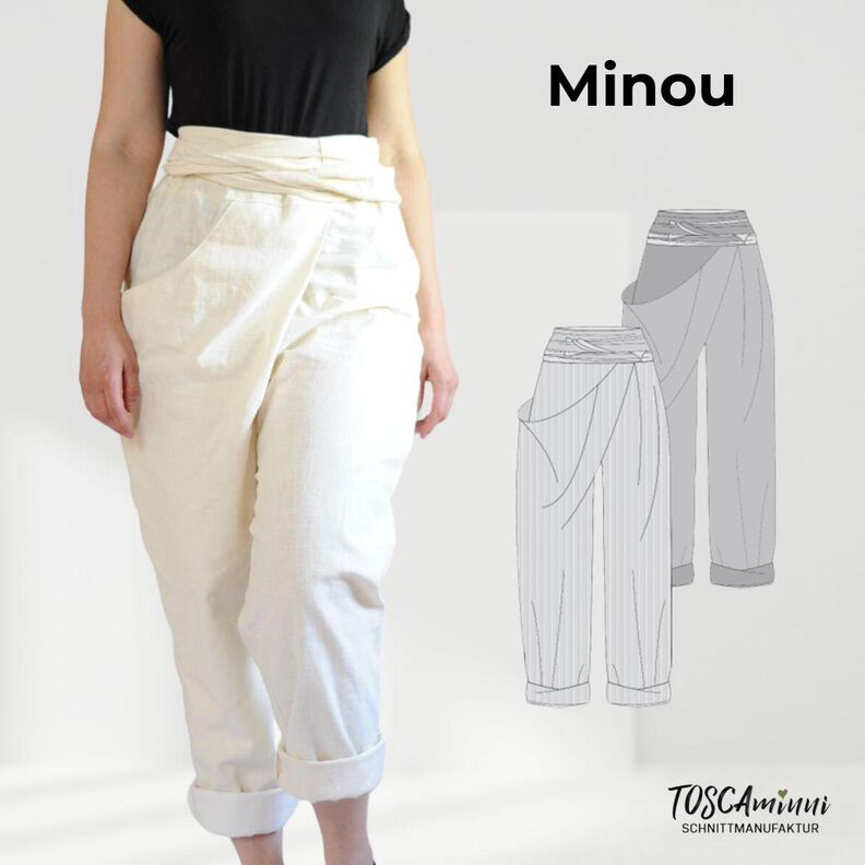 Leinenhose Minou Gr. 34-46 Schnittmuster A4/Großformatdatei image number 1
