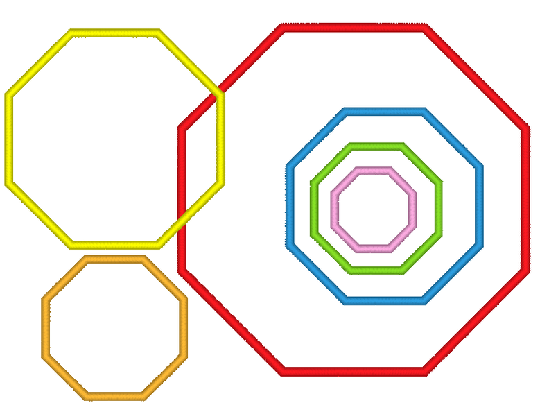 Stickdatei  8eck Button Stoffapplis 17 Gr&ouml;&szlig;en Rahmen image number 4