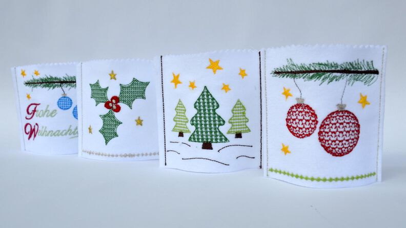 ITH Stickdatei LED Cover Weihnachten 4er SET 10x10cm Rahmen image number 4
