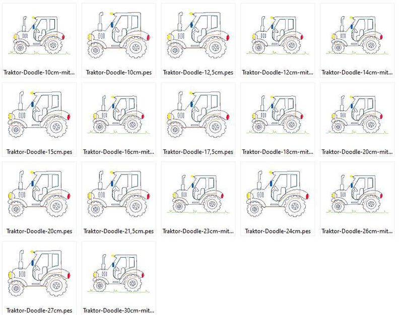 Traktor Doodle Stickdatei image number 6