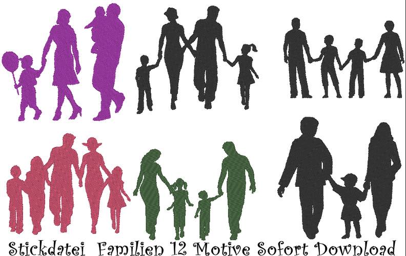 Stickdatei Familien 12 Motive image number 4