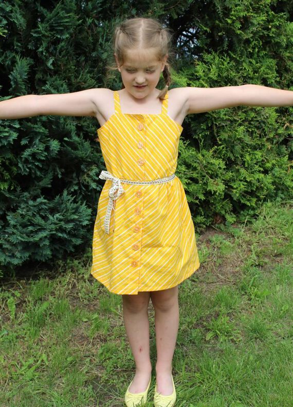 Kinder Träger Kleid mit gesmoktem Rücken GARIS ♥ Gr. 98-164 image number 8