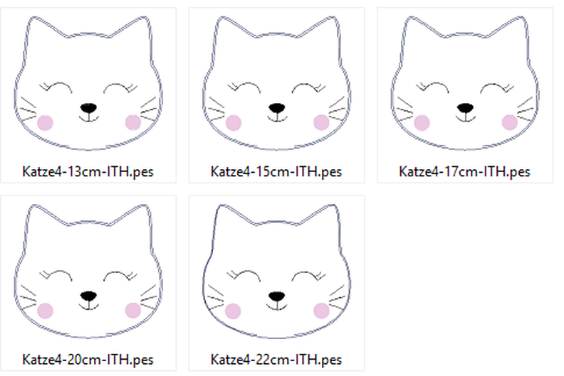 Stickdatei - Katze 4 ITH in 5 Gr. Kissen Kirschkernkissen image number 8