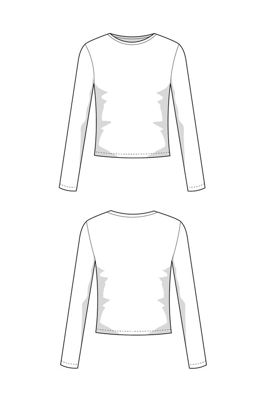 Schnittmuster nach Maß: Langarmshirt Damen Jersey Top image number 6