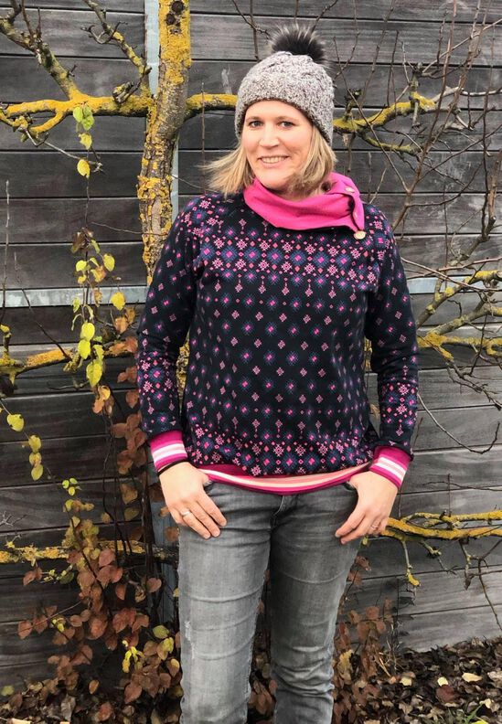 Damen Knopfleisten Pullover BUTTON RAGLAN Gr. XS-4XL (32-54) image number 9