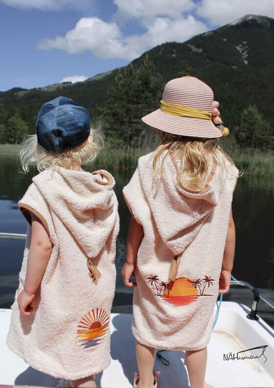 Long Beachhoodie Gr. 62-164, Badeponcho, Frottee, Musselin image number 5