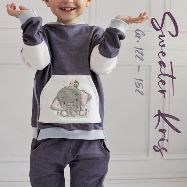 Schnittmuster Sweater Kris inkl. Beamerdatei in Gr. 122-152 image number 1