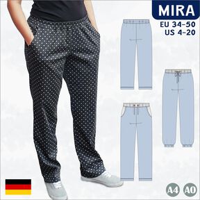 Mira Sweathose lang oder 7/8 mit Bündchen Gr. 34–50 A4+A0