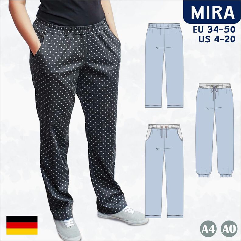 Mira Sweathose lang oder 7/8 mit Bündchen Gr. 34–50 A4+A0 image number 1