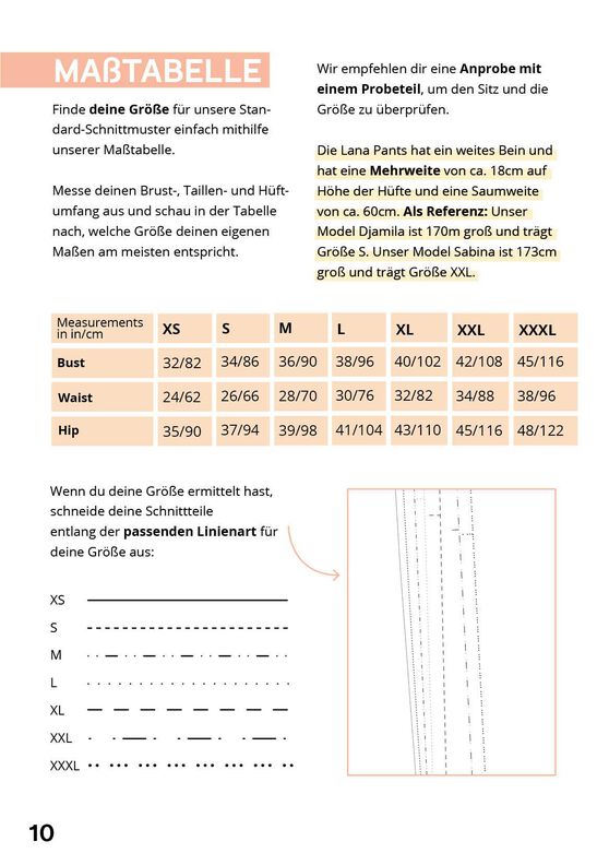 Palazzo Hose Schnittmuster Damen XS-XXXL image number 7
