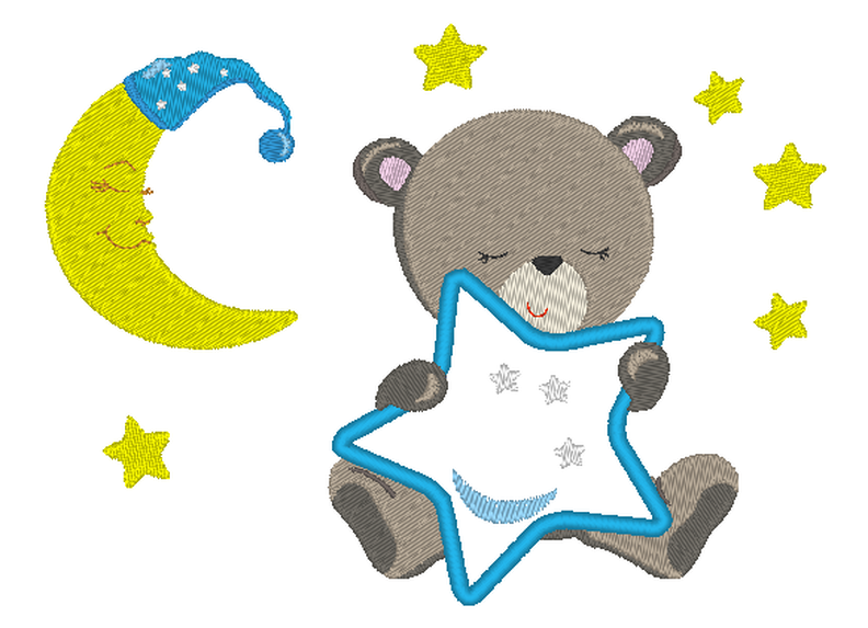 Stickdatei Baby Bär Kissen und Taschenbild image number 3