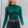 Langarmshirt Stehkragen Rollkragen Raffung FREYA thumbnail number 1