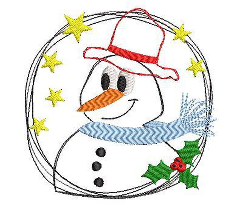 Stickdatei Schneemann doodle 3er SET 20x20cm image number 3