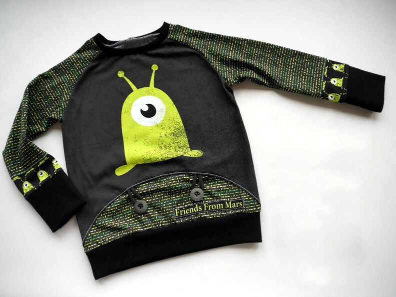 Kinder Pullover mit Teilung Shirt MiniMars ♥ Gr. 62-128 image number 4