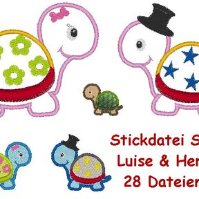 Schildkröte Stickdatei Schildi  Luise und Herbert