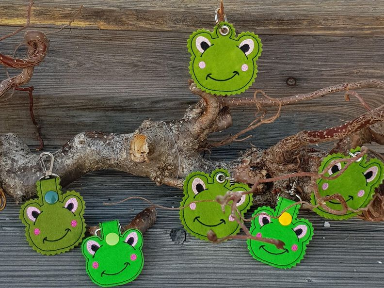 Stickdatei Frosch Anhänger Schlüsselanhänger image number 8